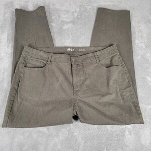 Style Co Womens Jeans 20W Plus Slim Straight Leg Army Green Cotton Blend SL107E